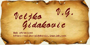 Veljko Gidaković vizit kartica